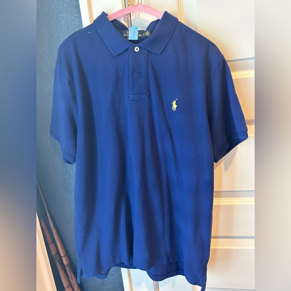 Royal Blue short sleeve Polo with yellow horse